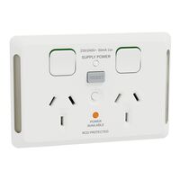 Pro SeriesDouble switched socketRCD, 30mA, horizontal Extra White