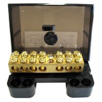 Covered Link 100A Black 7 Way 1 x 35mm² & 6 x 16mm² Insulated Design Repelec