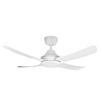 DC Ceiling Fan 1300mm 4 Blade 20W Tri Colour LED White Ventair