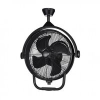 TILT360 43cm Ceiling Drum Fan 4 Blade 3 Speed 180W Black Ventair