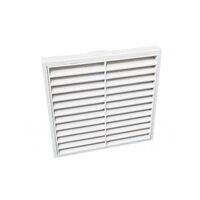 150mm Standard Square Fixed Louvre Grille White Ventair
