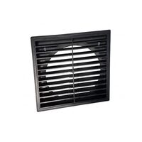 125mm Standard Square Fixed Louvre Grille Black Ventair
