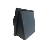 150mm Weather Proof Cowl with Draft Shutter Black Ventair