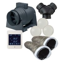 Heat Transfer Kit 2 Room Inline Fan Branch Take Off White Ventair