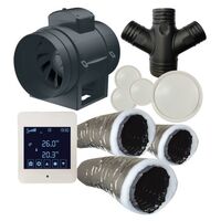 Heat Transfer Kit 3 Room Inline Fan Branch Take Off White Ventair