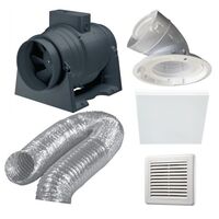 Premium Inline Exhaust Kit Square Fascia White Ventair
