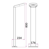 Bollard Light LED 7W 3000K Triangle Grey IP54 800mm CLA Lighting