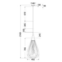 Pendant Light 6 Light ES Winter Moss Tear Drop 492mm CLA Lighting