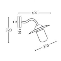 Outdoor Wall Light Sun Hat ES Aged Copper Glass IP54 CLA Lighting