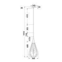 Pendant Light 3 Light ES Winter Moss Tear Drop 355mm CLA Lighting