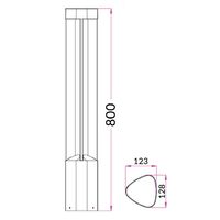 Bollard Light LED 7W 3000K Triangle Grey IP54 800mm CLA Lighting