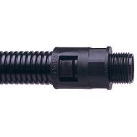 Straight Fixed Fitting M25 28mm IP66 Nylon Black Adaptaflex