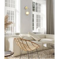 Wall Light G9 Round Opal Glass Satin Gold Frame CLA Lighting