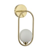 Wall Light G9 Round Opal Glass Satin Gold Frame CLA Lighting