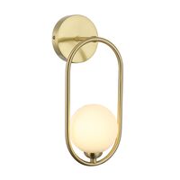 Wall Light G9 Round Opal Glass Satin Gold Frame CLA Lighting