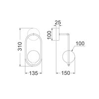 Wall Light G9 Round Opal Glass Satin Gold Frame CLA Lighting