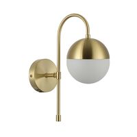 Wall Light G9 Round Opal Glass Satin Gold Bracket CLA Lighting