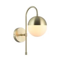 Wall Light G9 Round Opal Glass Satin Gold Bracket CLA Lighting