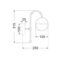 Wall Light G9 Round Opal Glass Satin Gold Bracket CLA Lighting