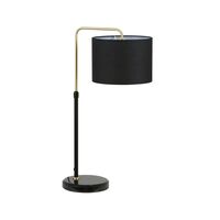 Table Lamp ES Drum Adjustable Marble Black 220mm CLA Lighting