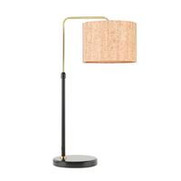 Table Lamp ES Drum Adjustable Marble Black 220mm CLA Lighting