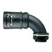 Adaptalok 90 Degree Elbow 13mm Conduit M16 Male Black Adaptaflex