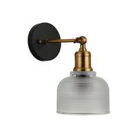 Wall Light ES Dome Clear Glass Antique Brass CLA Lighting