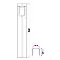 Bollard Light LED 7W 3000K Triangle Grey IP54 800mm CLA Lighting