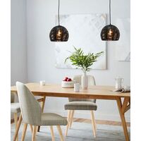 Pendant ES Black Embossed Dome Gold Interior 300mm CLA Lighting