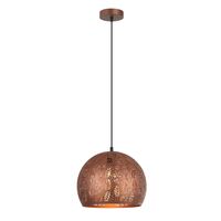 Pendant ES Black Embossed Dome Gold Interior 300mm CLA Lighting