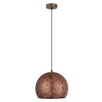 Pendant ES Black Embossed Dome Gold Interior 300mm CLA Lighting