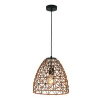 Pendant ES Ellipse Hemp Rope Black Hardware 300mm CLA Lighting