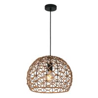 Pendant Light ES Wine Glass Hemp Rope Black 360mm CLA Lighting