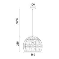 Pendant Light ES Wine Glass Hemp Rope Black 360mm CLA Lighting