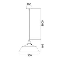 Pendant Light ES White Angled Dome 360mm CLA Lighting