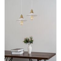 Pendant Light ES White Small Coolie 220mm x 140mm CLA Lighting