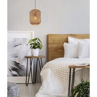 Pendant Light ES Cylinder Bamboo Cage 250mm x 360mm CLA Lighting