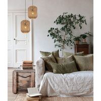 Pendant Light ES Cylinder Bamboo Cage 250mm x 360mm CLA Lighting