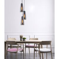 Pendant Light ES Smoke Glass Ellipse Raindrop 135mm CLA Lighting