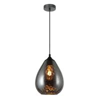 Pendant Light ES Smoke Glass Oval Raindrop 200mm CLA Lighting