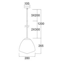 Pendant Light ES Dome Glass Matt Black Frosted 280mm CLA Lighting