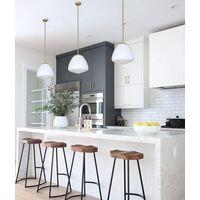Pendant Light ES Dome Glass Matt Black Frosted 280mm CLA Lighting