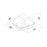 Bulkhead Light 20W Rect Eyelid 5000K IP65 Black CLA Lighting