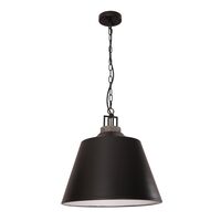 Pendant ES Bell Black Metal Grey Travertine 450mm CLA Lighting