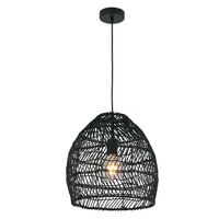 Pendant Light ES Rattan Ellipse Matte Black 340mm CLA Lighting