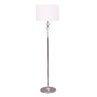 Floor Lamp ES White Drum Chrome Rod Crystal 380mm CLA Lighting
