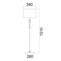 Floor Lamp ES White Drum Chrome Rod Crystal 380mm CLA Lighting