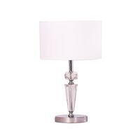 Table Lamp ES Drum Crystal Body Chrome White 300mm CLA Lighting