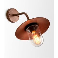 Outdoor Wall Light Sun Hat ES Aged Copper Glass IP54 CLA Lighting