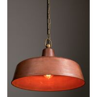 Pendant Light ES Angled Dome Aged Copper IP23 400mm CLA Lighting
